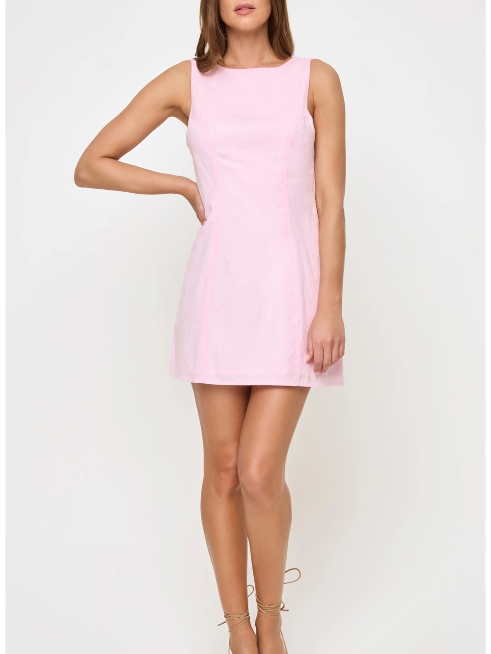 LSPACE Pink Linen Mini Dress NWT